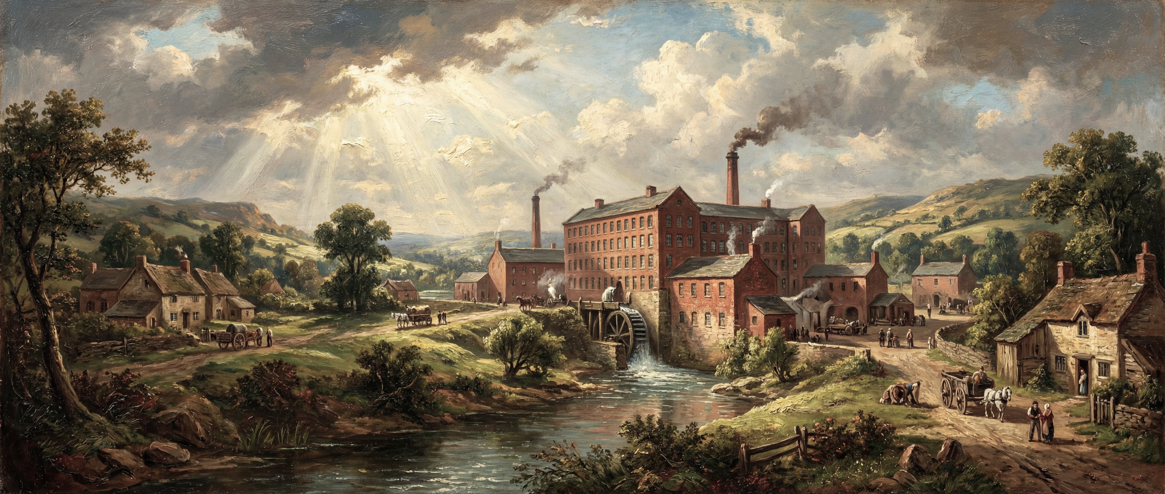 Victorian textile mill exterior